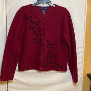 Charter Club 100% Merino wool sweater, deep red, PM